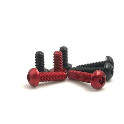 5 PCS Various Colors M2 M3 M4 7075 Aluminum Alloy Button Head Screw Bolts Hex Socket for Model Aircraft Car DIY