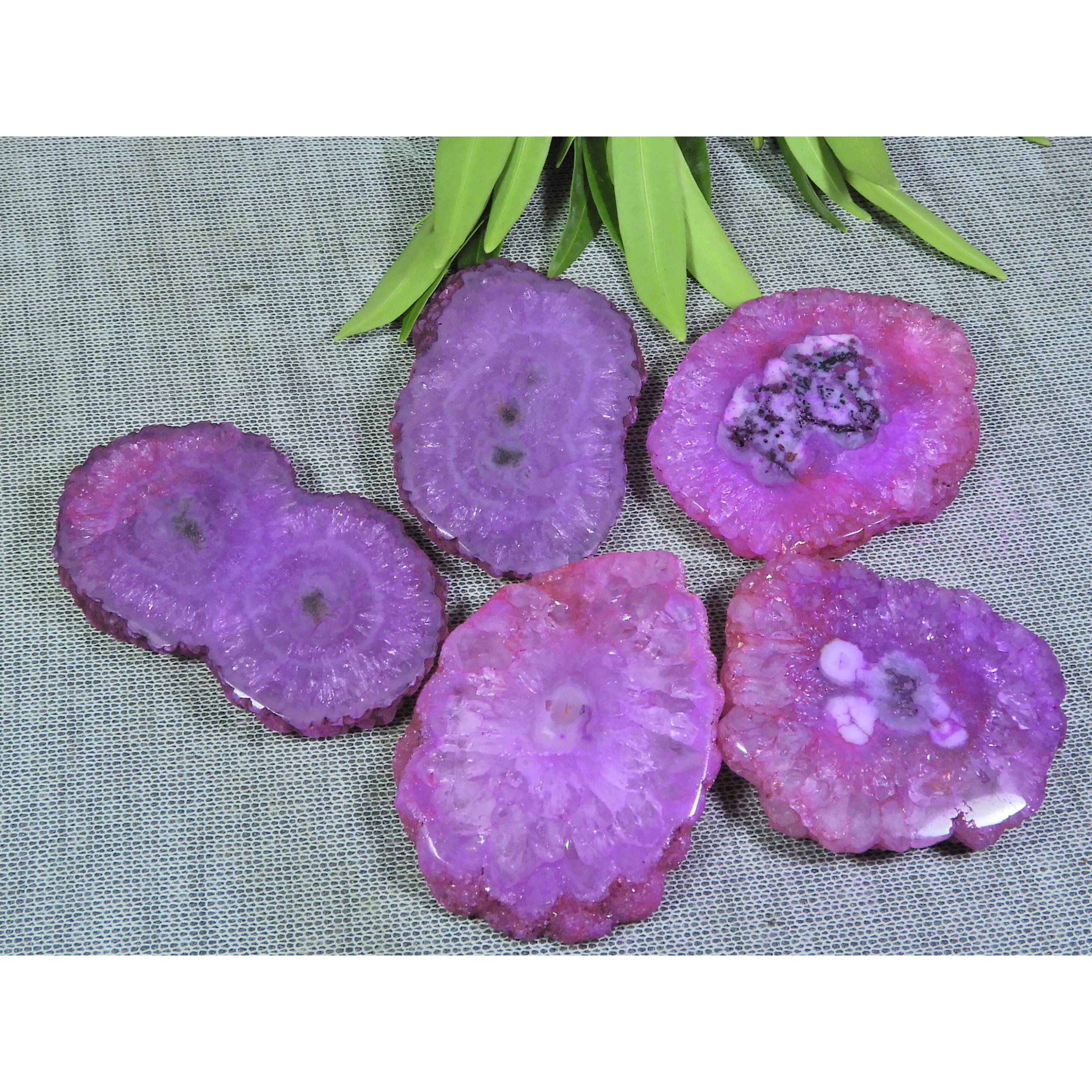 

455Cts. Dyed Solar Durzy Agate 5Pcs Crystal Loose Gemstone Lot 32X39-29X51MM A-209