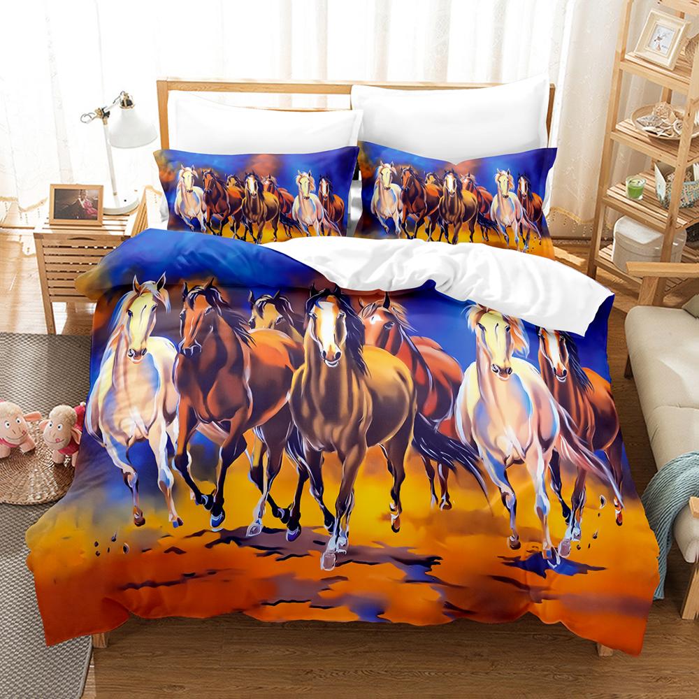 3D The Horse Bedding Sets Duvet Cover Set With Pillowcase Twin Full Queen King Bedclothes Bed Linen