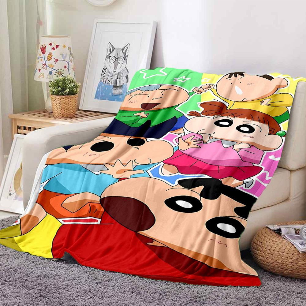1pc Crayon Shin chan Blanket Lightweight Flannel Blanket Throw Blanket For Sofa, Bed, Travel, Camping, Livingroom, Office, Couch