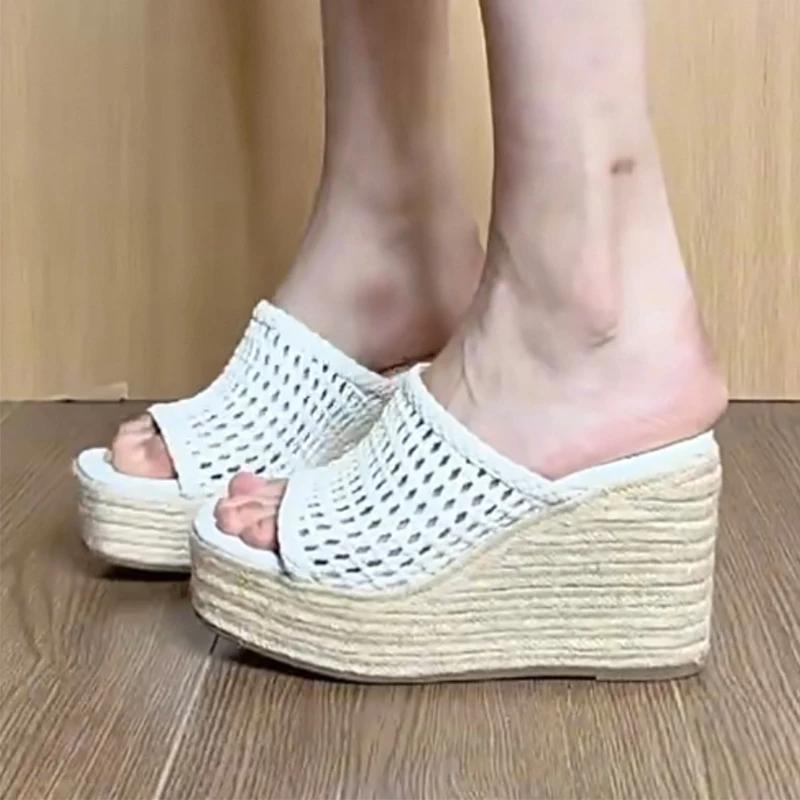 Fashion Wedges Women's Slippers High Heels Designer Shoes Fashion Woman Sandals 2025 New Summer Casual Flip Flops Cozy Zapatos De Mujer