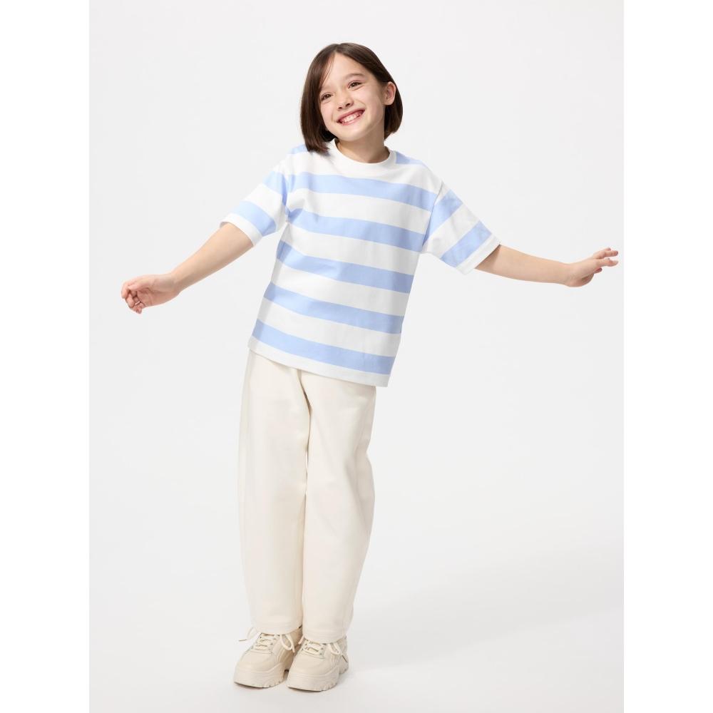 Uniqlo Camiseta de Gola Redonda Listrada de Algodão Japan Air Rhythm