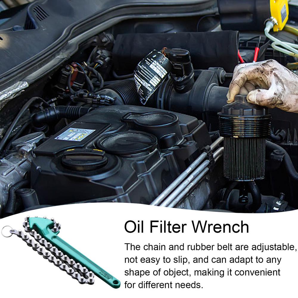 Engine Chain Oil Filter Wrench Heavy Duty Chain Spanner Pipe Fittings Oil Filter Auto Car Spanner Hand Removal Tools