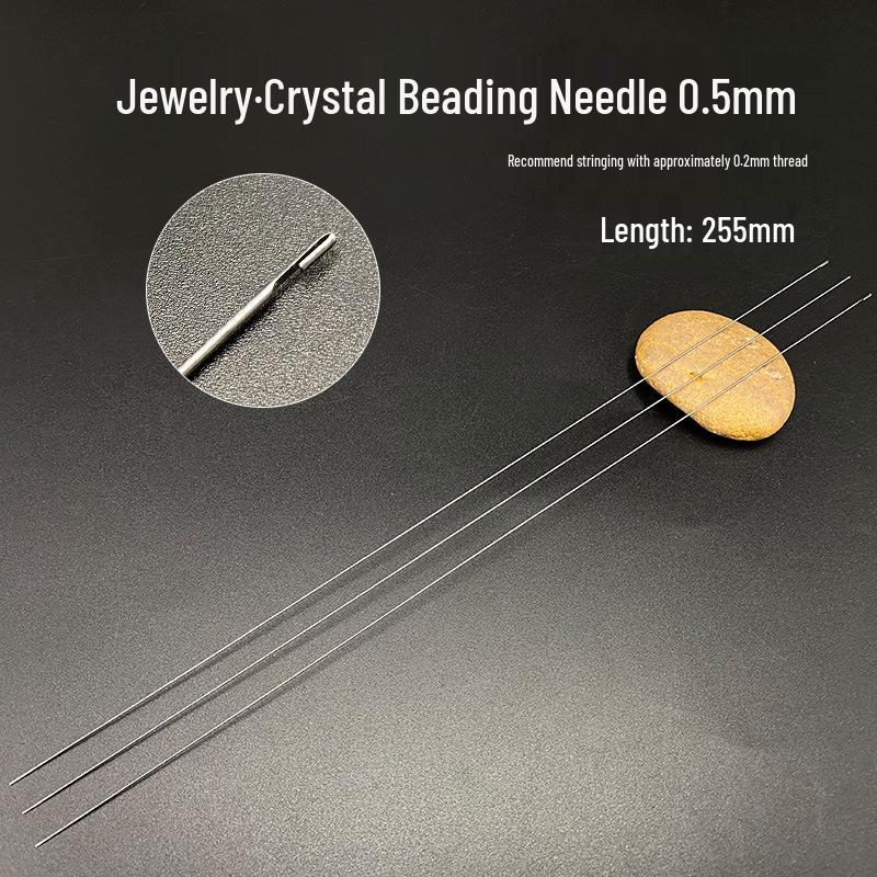Side-Opening Beading Needle for Threading Crystal and Pearl Beads, Stainless Steel