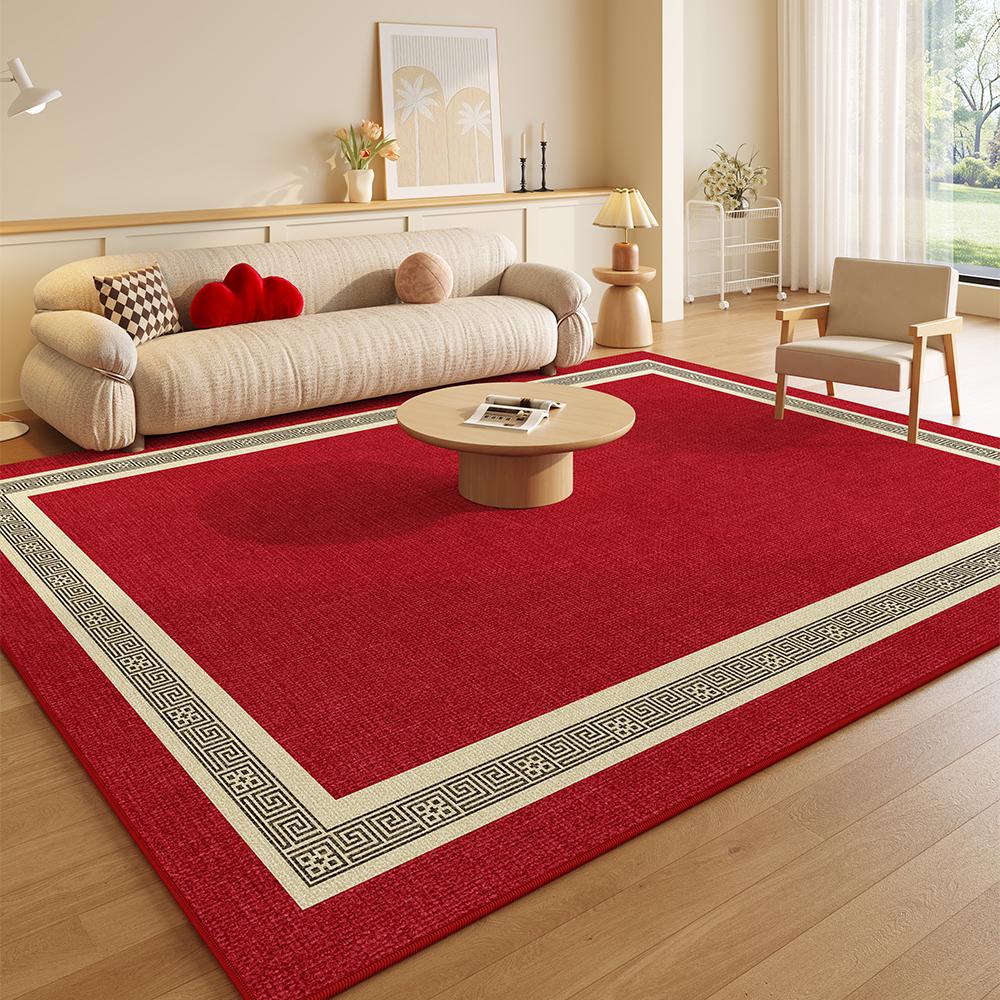 Red New Year Living Room Carpet, Cream Style, Festive And Easy To Clean, Dining Room, Bedroom Floor Mat, Home Decoration