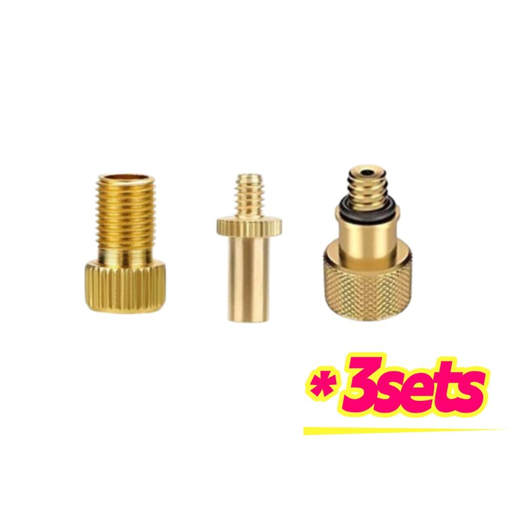 3Pcs/Set Bike Air Pump Valve Adapter French To American Convert Wheel Gas Nozzle Bicycle Valve