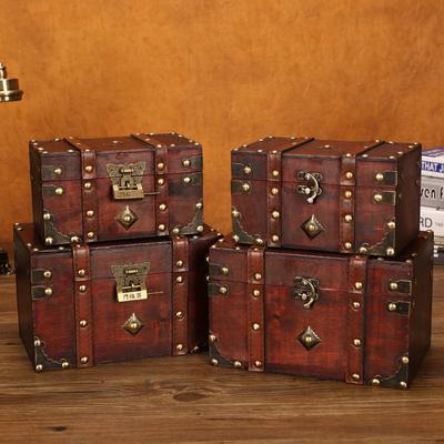 Caja de Almacenamiento con Cerradura de Madera Retro Europea Caja de Almacenamiento para el Hogar Caja de Madera Adorno Decorativo Caja para Prop de Escape de Habitación Secreta