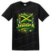 Jamaika Flagge T-Shirt mit tropischen Trommeln Reggae Inselstolz Lebendiges Grafik-Kunst-T-Shirt