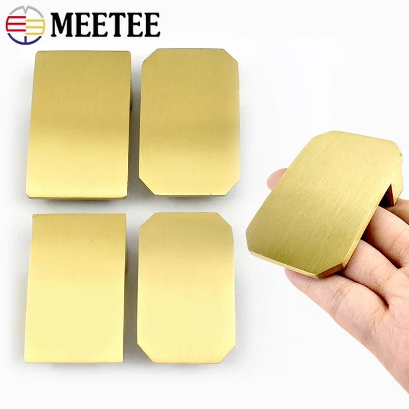 Meetee 35/40mm Mosiężna Klamra do Paska Gładki Klips Końcowy do Paska Zamiennik Głowy Paska Akcesoria Sprzętowe do Odzieży DIY