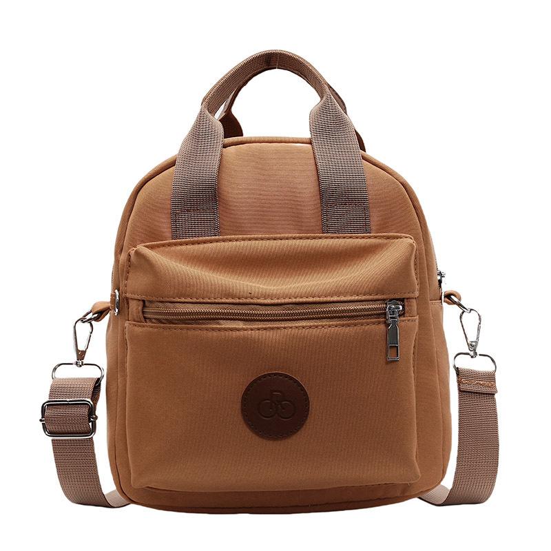 

Текстурированная сумка из ткани Оксфорд 2025 новая трехмерная повседневная маленькая квадратная сумка для мобильного телефона однотонная ретро многокарманная сумка через плечо коричневый