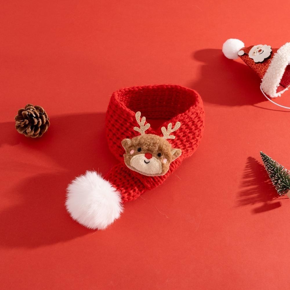 Christmas Cat Hat Cat Knitted Scarf Set Soft Winter Christmas Soft Santa Claus Costume Scarf For Dog Cats Pet Xmas Cat Supplies