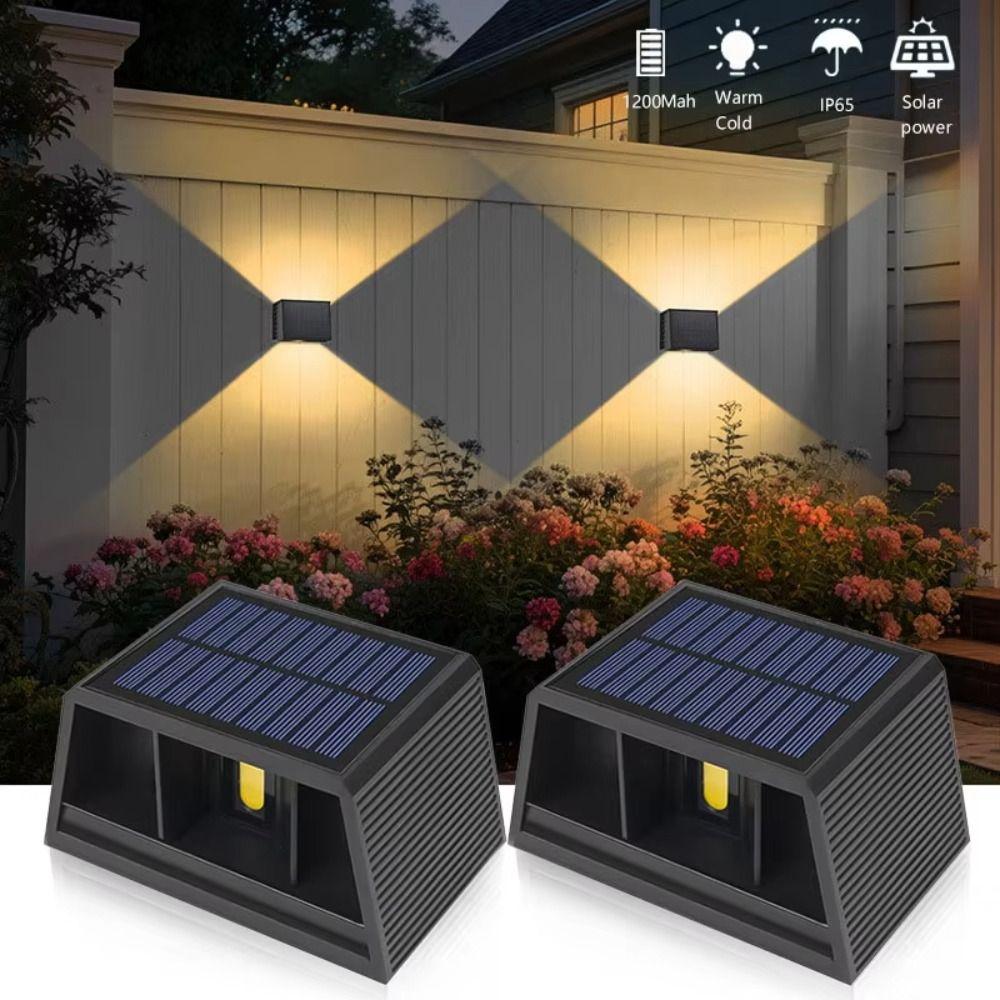 3000K Warm White Solar Wall Light Up Down Lighting Outdoor Wall Light Outdoor Garden