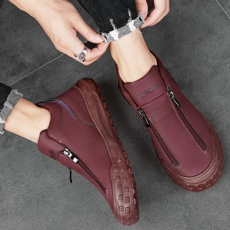 Fashion Retro Zipper Men's Low Top Casual Shoes 2025 Autumn New Breathable Comfortable Fashion Trend Versatile Non Slip Chunky sneakers