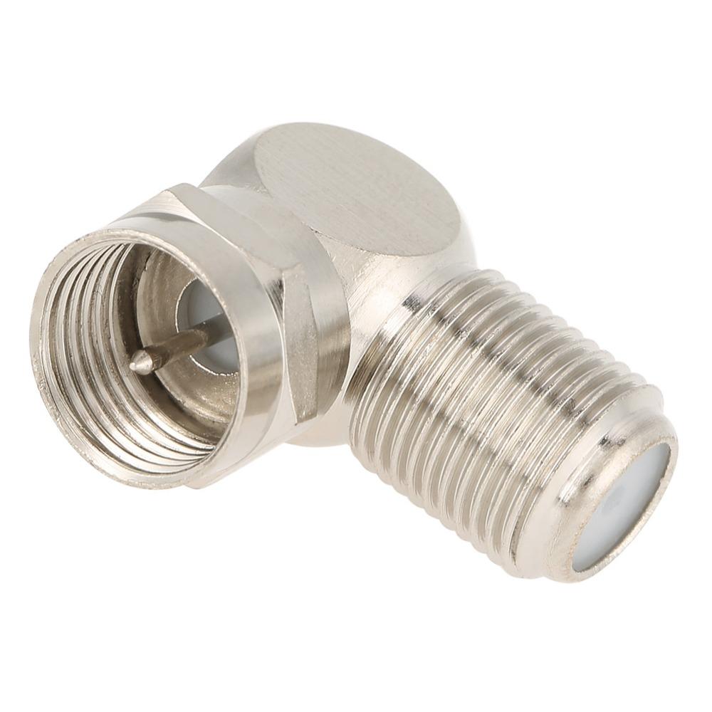 5PCS Practical Right Angle Connector 90 Degree F Type Adapter Coaxial Connector  Modem Connection