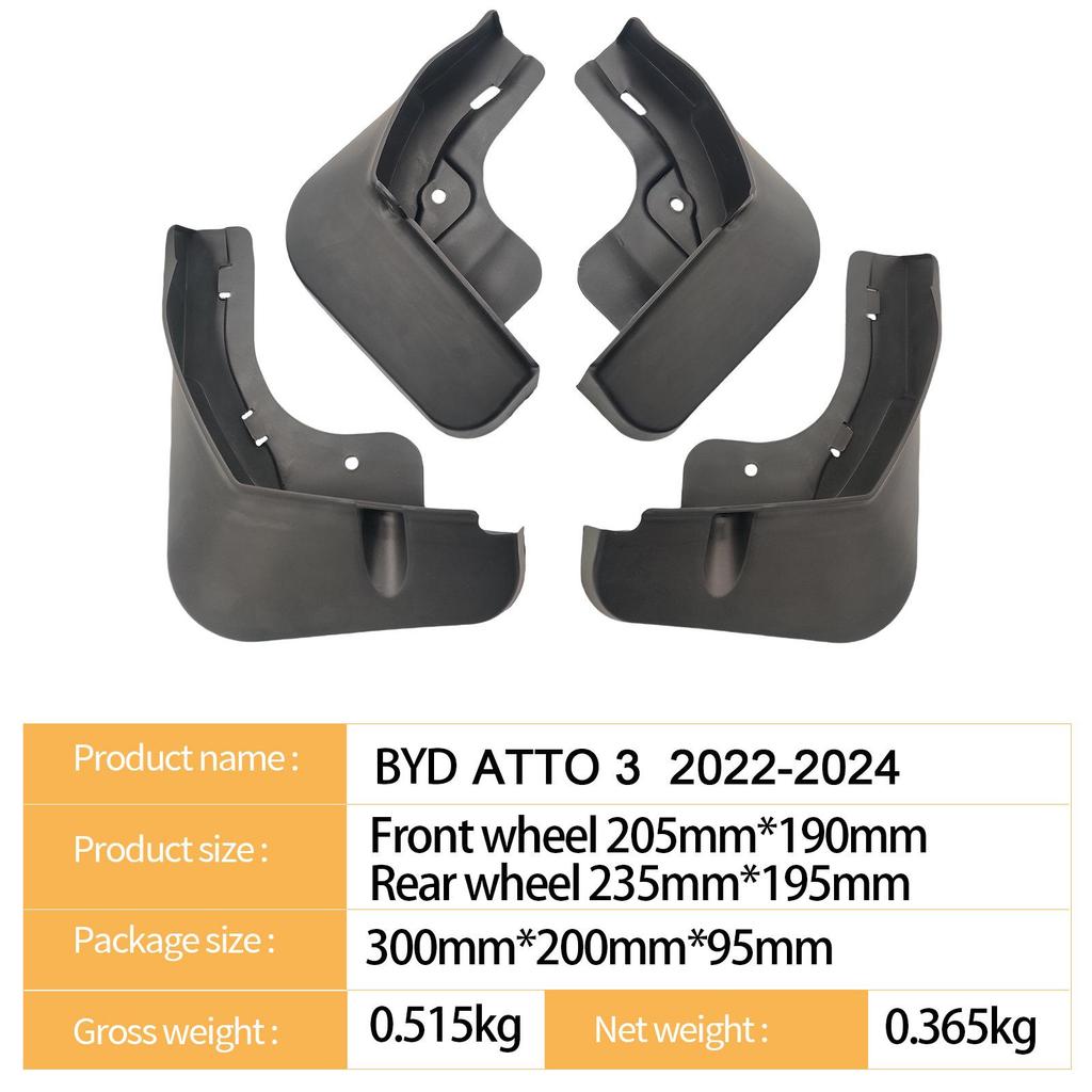 Compatible Mudguards for 2022 BYD YUAN PLUS ATTO 03