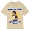 Mom's Little Performance: Fun Mouse Stalk Pattern Printed Short-sleeved, Cute and Comfortable Pure Cotton Casual T-shirt
