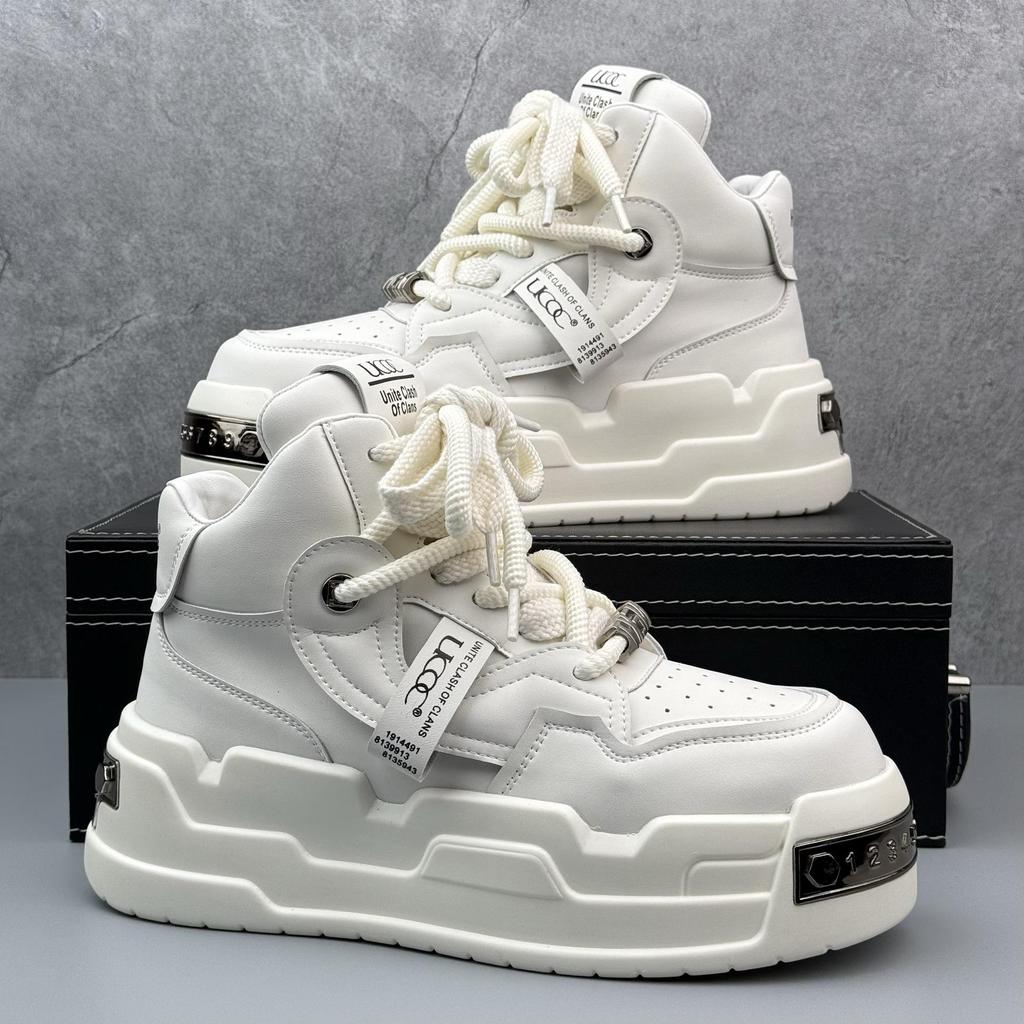 Męskie Sneakersy na Kostkę 2025: Jesienne Buty na Grubej Podeszwie, Podwyższające Wzrost, Niszowy Design, Modne i Wszechstronne Trendsetterskie Buty