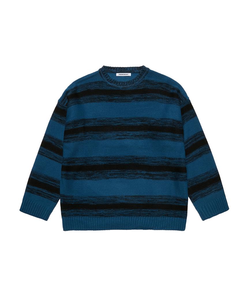 PRIMEMENT Stripe Mix Knit Navy