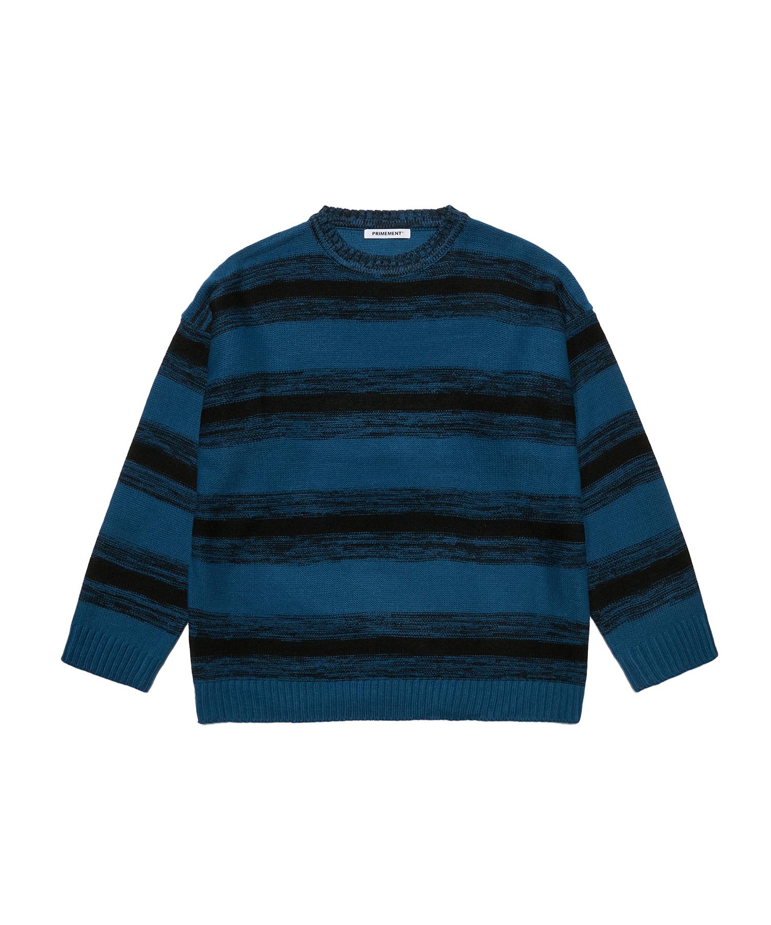 Primoment Stripe Mix Knit Navy Free