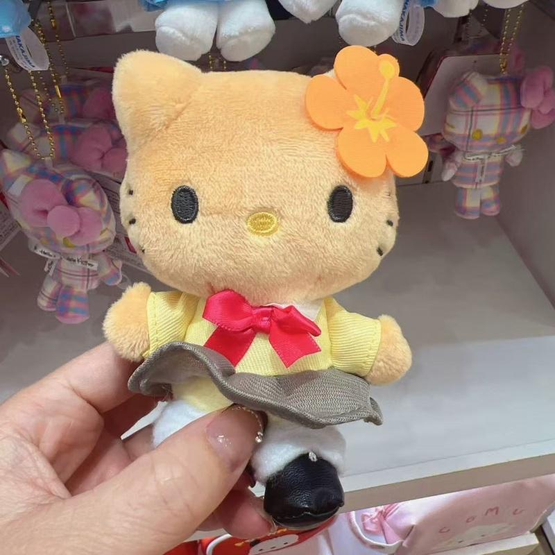 Hello Kitty Kawaii Plush Doll Pendant Cartoon JK Pleated Skirt Kitty Long Leg Doll Toy Keychain Uniform Backpack Charm