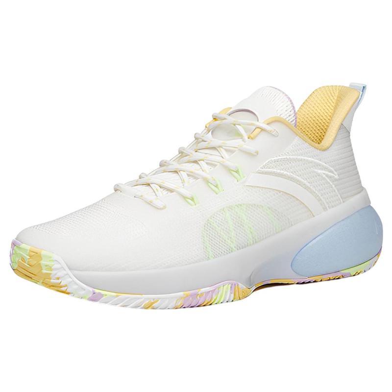 Anta Cement Killer Basketball Shoes Men's Low Top Ivory White/Light Yellow Sneakers 112121606S-4