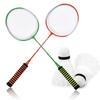 Steel Alloy High Elastic Sponge Handle Badminton Racket Set Training Racquets with Bag