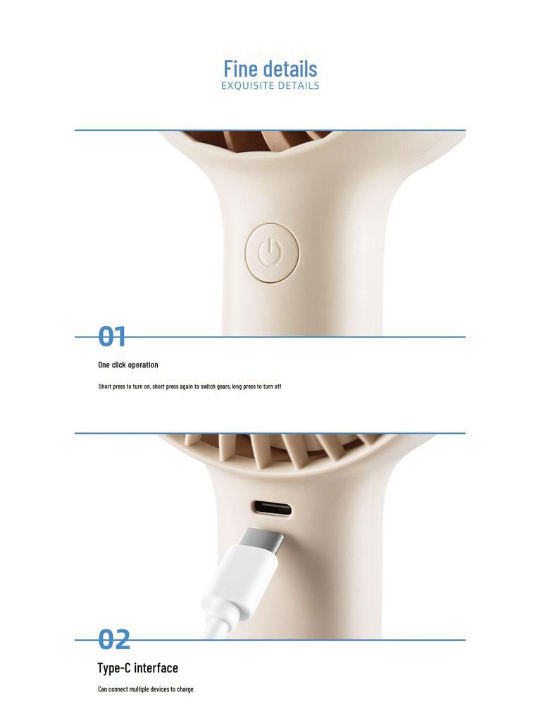 Five-Speed Portable High-Power Handheld & Desktop Fan with Display Screen