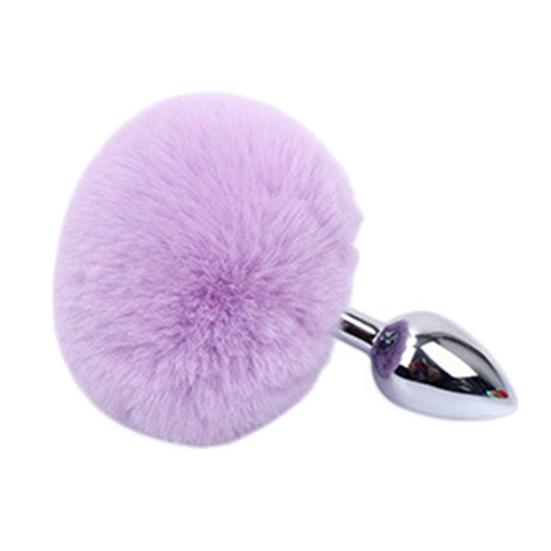 Metal Anal Plugs with Faux Fur Stainless Steel Butt Plugs for Prostate/G-Spot Stimulation Weighted Ergonomic Design Body-Safe Discreet Adult Toy