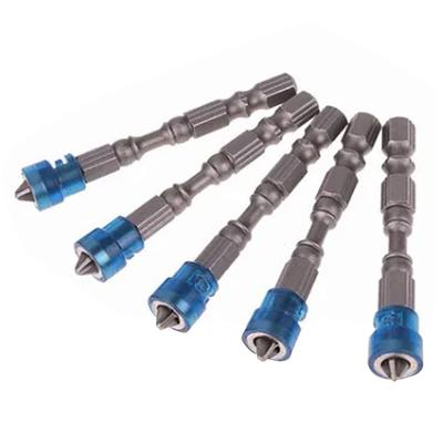 5 Pezzi Punta per Cacciavite Forte Professionale Magnetica a Croce Punta per Avvitatore Elettrico Blu 65mm