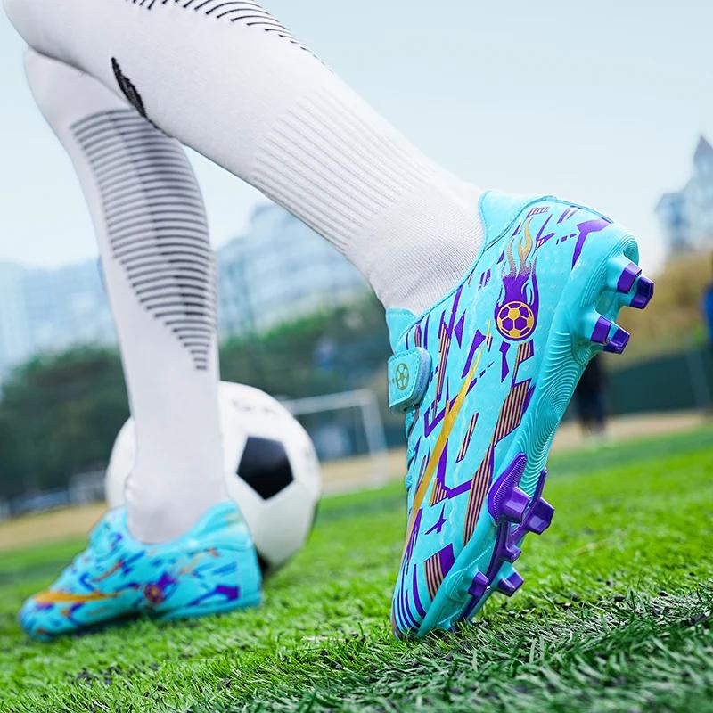 New Kids Football Boots Society Cleats Soccer Shoes Professional Children Football Field Boots Original Non Slip Sneakers Fast