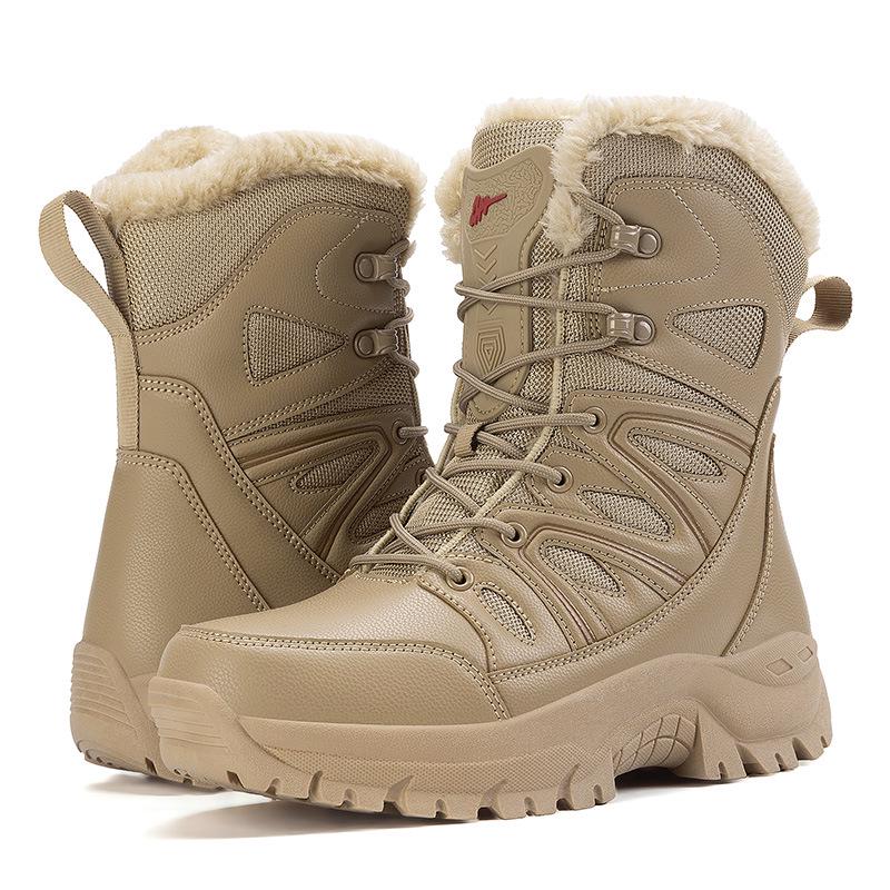 

Cross-border Special Forces Wear-resistant Snow Boots with Cotton and Fleece for Warmth - Outdoor Hiking and Mountaineering 45 коричневий
