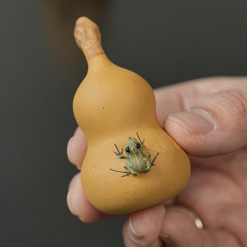 1 шт. Исинская фиолетовая глина Распыляемая чайная фигурка Тыква Лягушка Украшение для ухода Творческое ручная работа Чайная игра Чайный набор