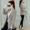 Herbst Damen Karoblazer und Jacken Arbeit Büro Dame Anzug Slim Einreiher Business Damen Blazer Mantel Damen Freizeitjacke