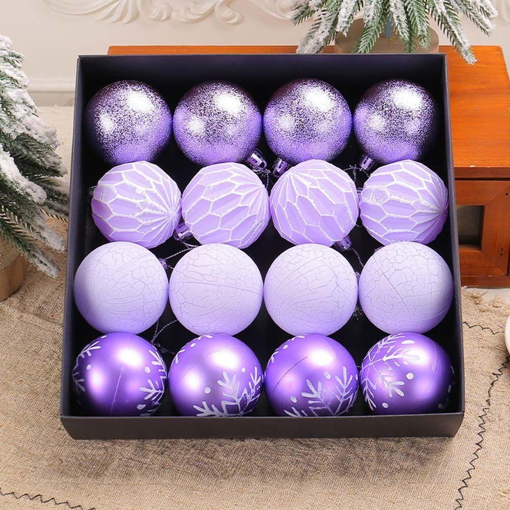 16pcs Shatterproof Electroplated Hanging Balls 6cm Merry Christmas Decor Holiday Festive