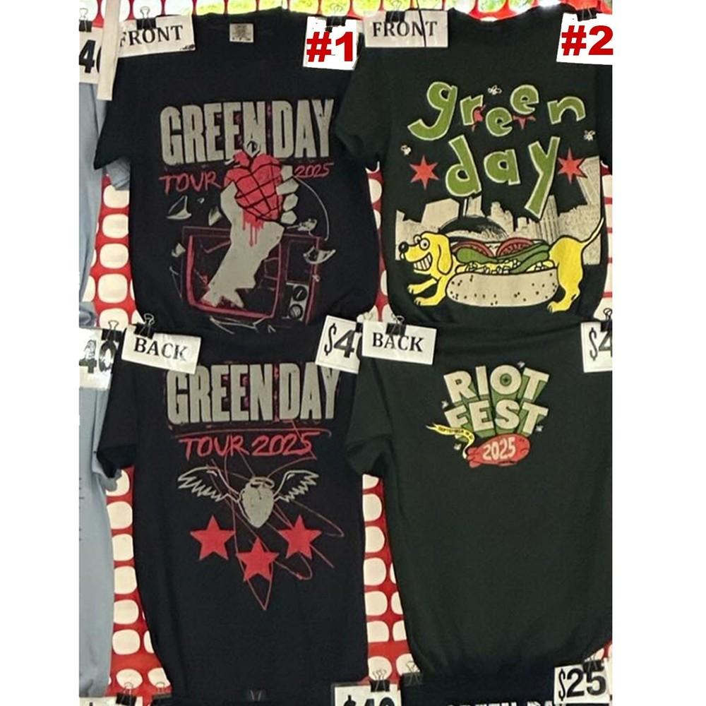 NEW!!! Green Day  Merch Tour Chicago, IL Riot Fest 2025 reprint T-Shirt Unisex T-Shirt XXL