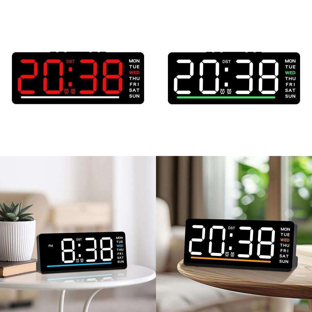 Digital Alarm Clock For Kids With Led Display And Calendar Functionality