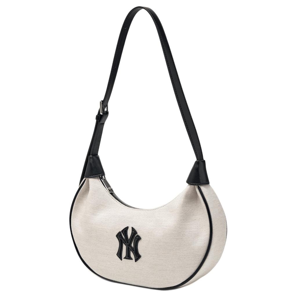 MLB New York Yankees Vintage Atmosphere Embossed Patch Shoulder Bag Unisex Shoulder Bag White 3ABQB016N-50IVS