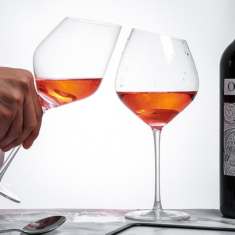 Creative Oblique Mouth Red Wine Glass Crystal Goblet Glass Cup Wedding Bordeaux Burgundy Champagne Cup Bar Family Gift