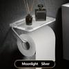 1PCS  Acrylic Toilet Paper Holder with Shelf, 1pc Wall-Mounted Bathroom Tissue Roll Dispenser, Waterproof Space-Saving Organizer for Accessories