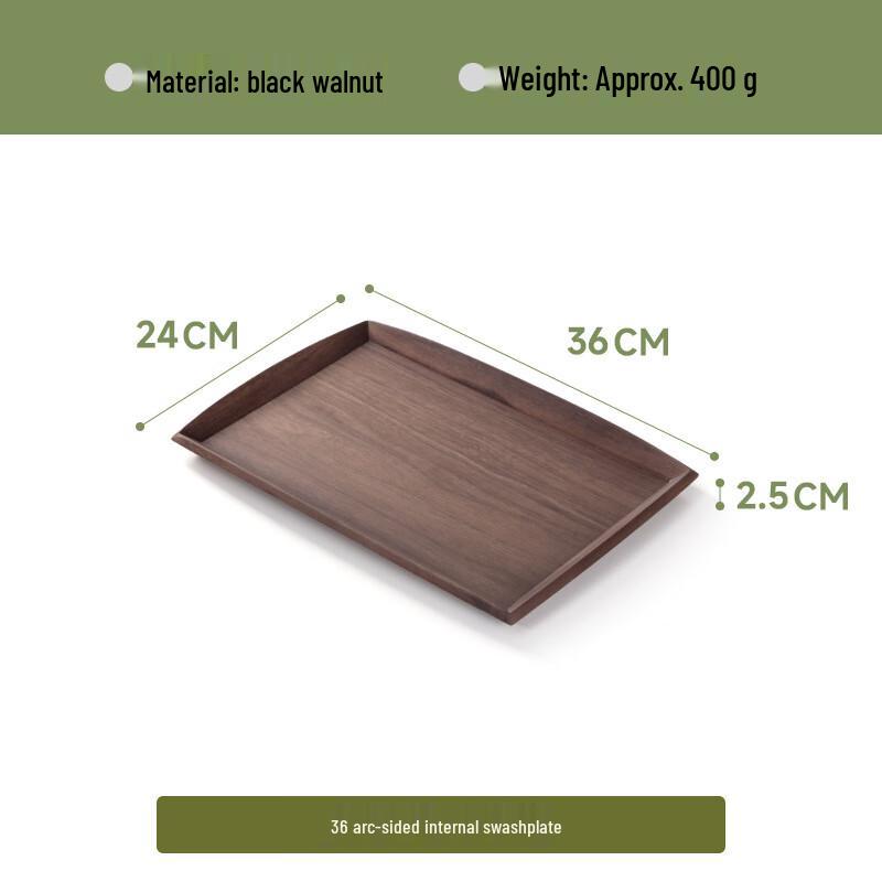 ZISIZ Black Walnut Wood Serving Tray
