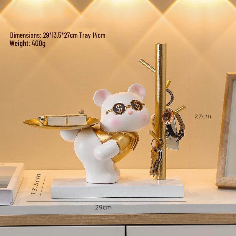 Cartoon Bear Key Storage Tray Ornament