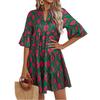 Women's Dresses Loose V-Neck Casual Literary Vintage Half Sleeve Short Dresses