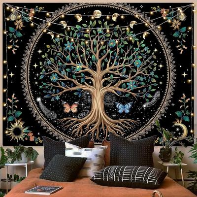 New Mysterious Tree Of Life Tapestry Bohemian Style Wall Hanging For Bedroom Living Room Home Decor
