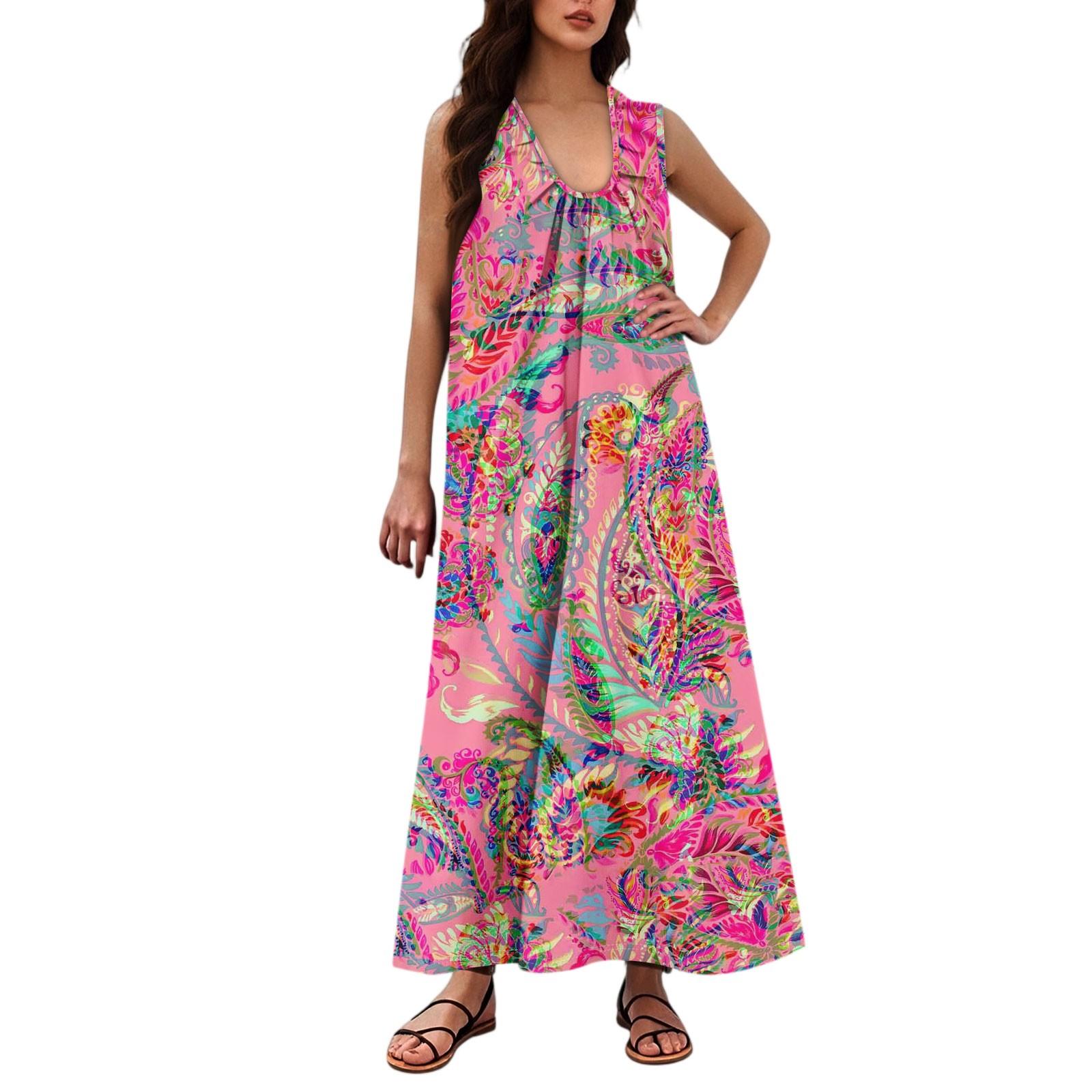 

Женская Мода Повседневная А-силуэт Цветочный Принт Эффект Молотка Свободная Длинная Юбка с Карманами M