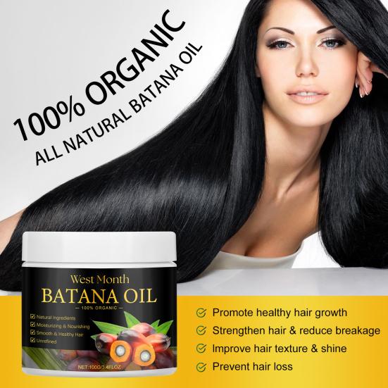 Natural Batana Oil for Hair Growth Strengthening Moisturizing Nourishing Repairing Dry Hair Prevent Hair Loss Eliminates Split Ends