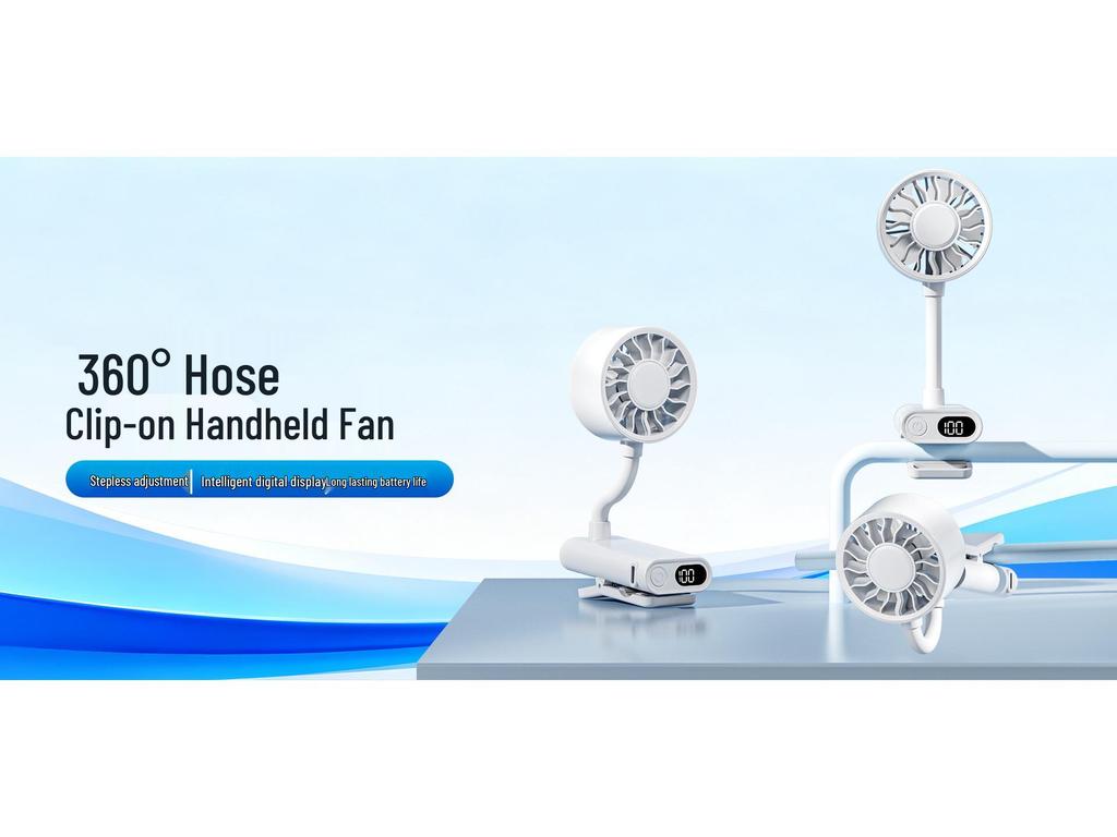 Weilexing 360° Portable Clip-On Fan with Digital Display
