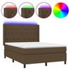 Maison Exclusive - Sommier à lattes de lit matelas et LED Marron foncé 140x200 cm