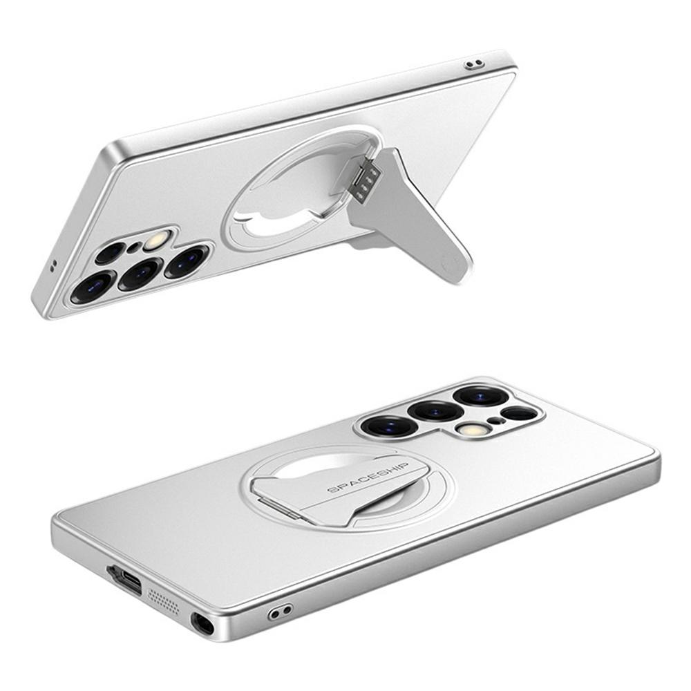 For Samsung Galaxy S25 Ultra Case Compatible with MagSafe Hidden Kickstand Skin-Feel Matte PC TPU Phone Back Cover