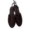 Sheepskin summer new niche woven Roman shoes one-word buckle flat bottom fishing net bag head sandals women wear half slippers