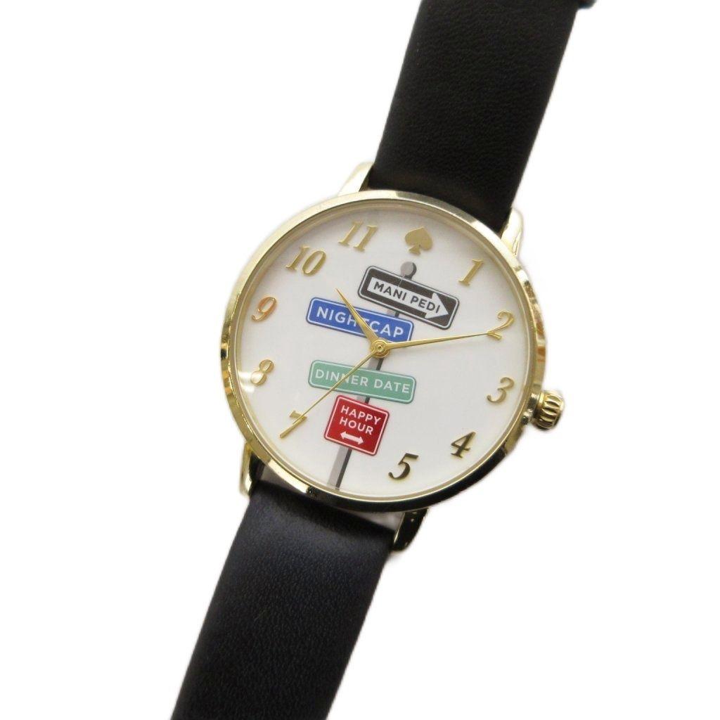 Used Kate Spade KATE SPADE watch quartz logo black gold color /KH